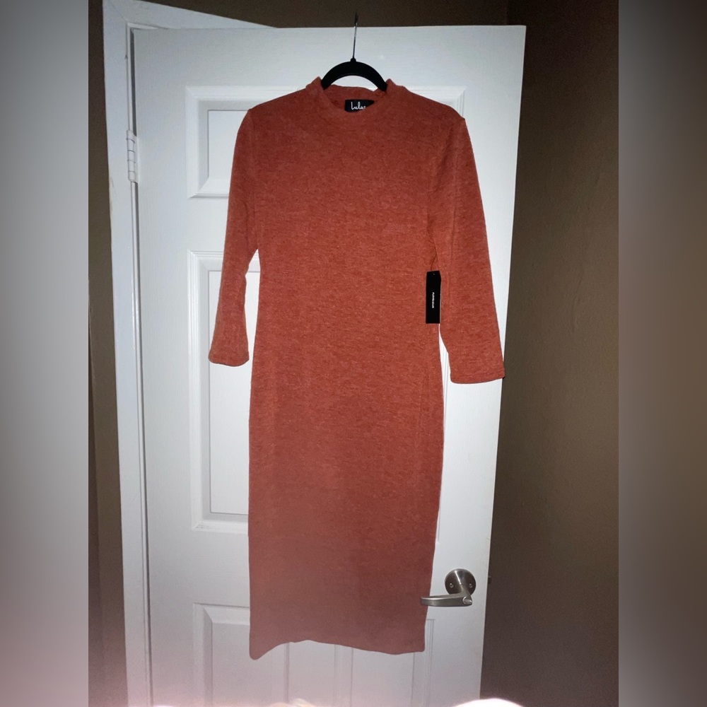 NWT Lulu’s Burnt Orange Sweater Dress Size Large